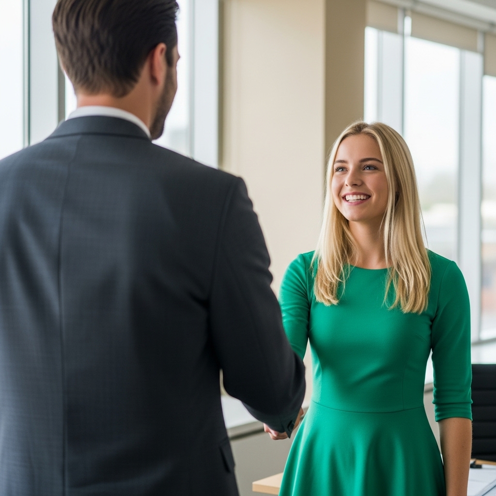 Handshake between two people as a symbol for partnership